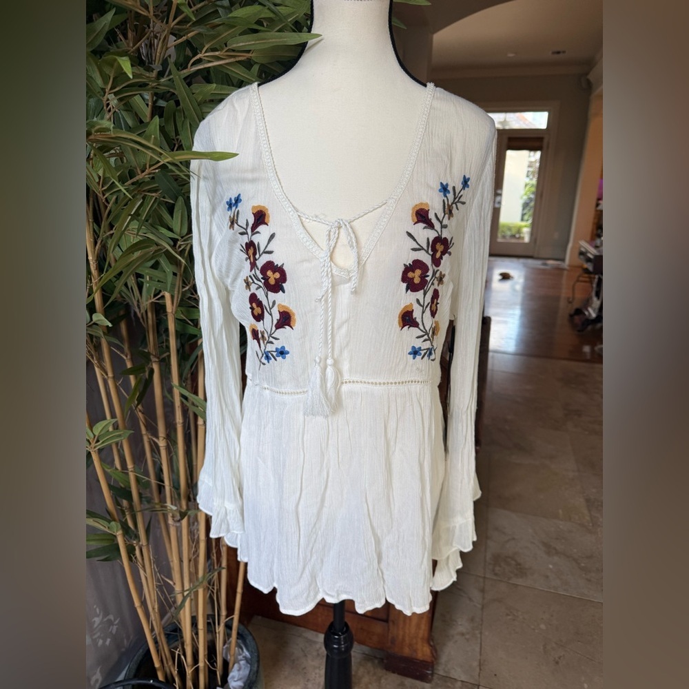 CLICHE’ boutique lady size large 100% cotton blouse, new embroidered - Picture 2 of 14